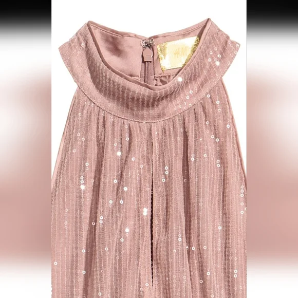 SZ6 NWT H&M Sequined Halter Dress - Picture 3 of 12